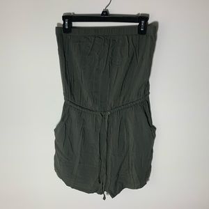 Forever 21 strapless army green romper